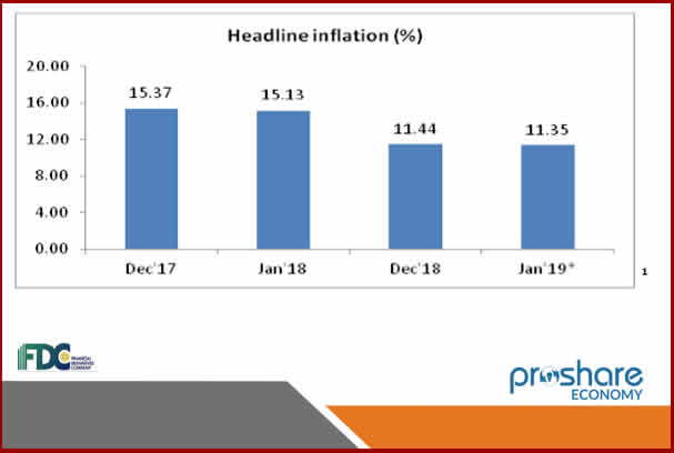 Headline Inflation To Dip To 11.35% in January 2019 - FDC