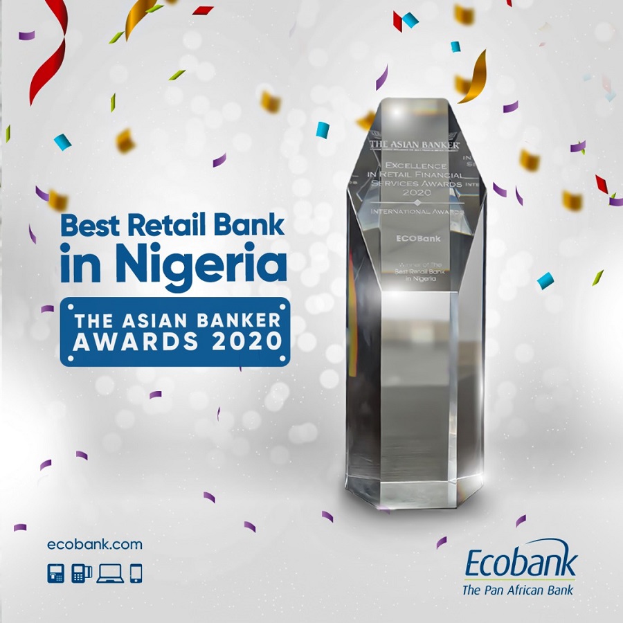Ecobank named “Best Retail Bank in Nigeria 2020” – Asian Banker Awards