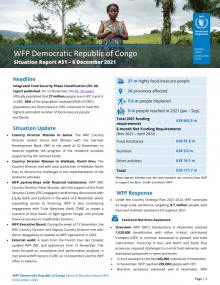 WFP D.R. Congo External Situation Report #31 - 6 December 2021
